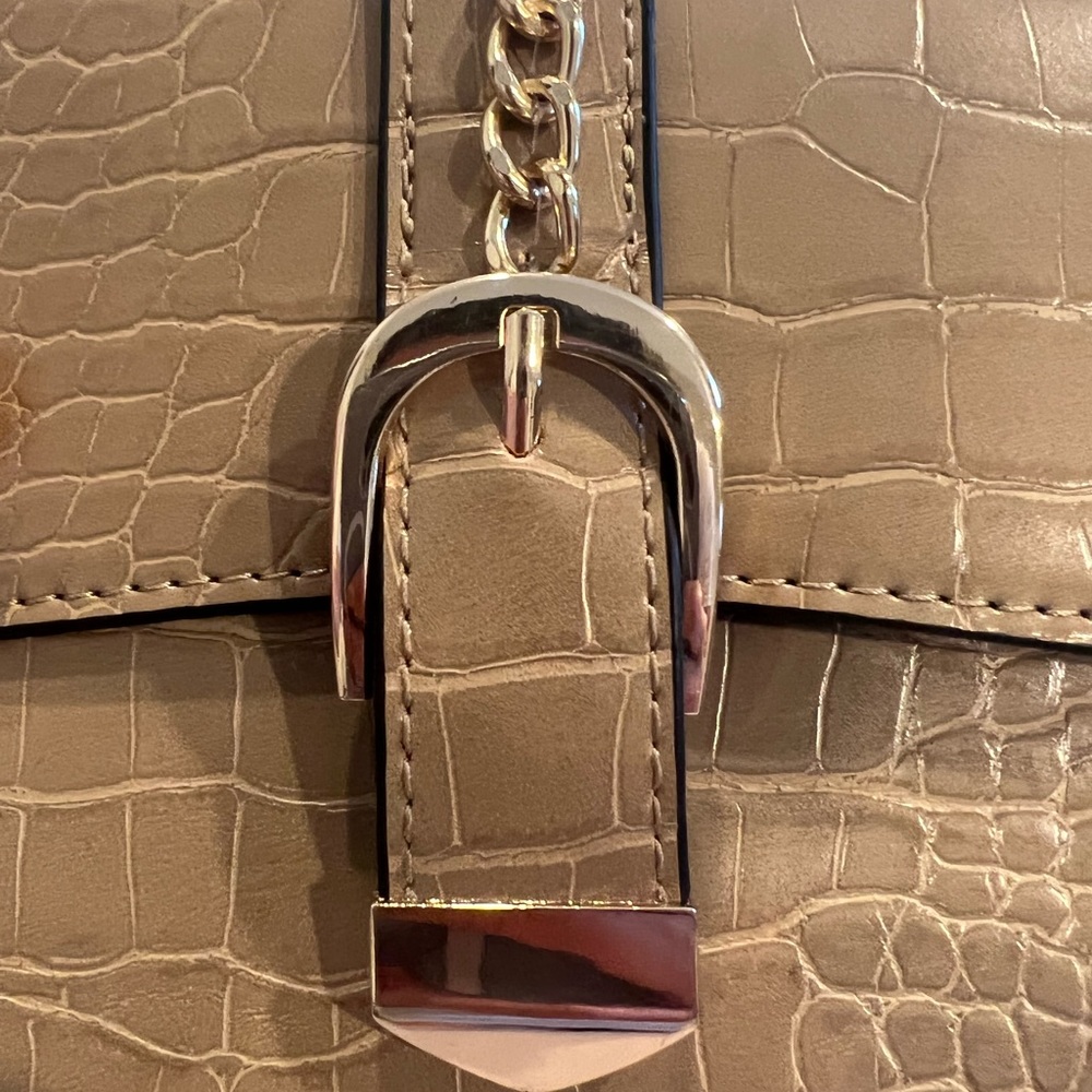 Hourglass faux crocodile leather clutch